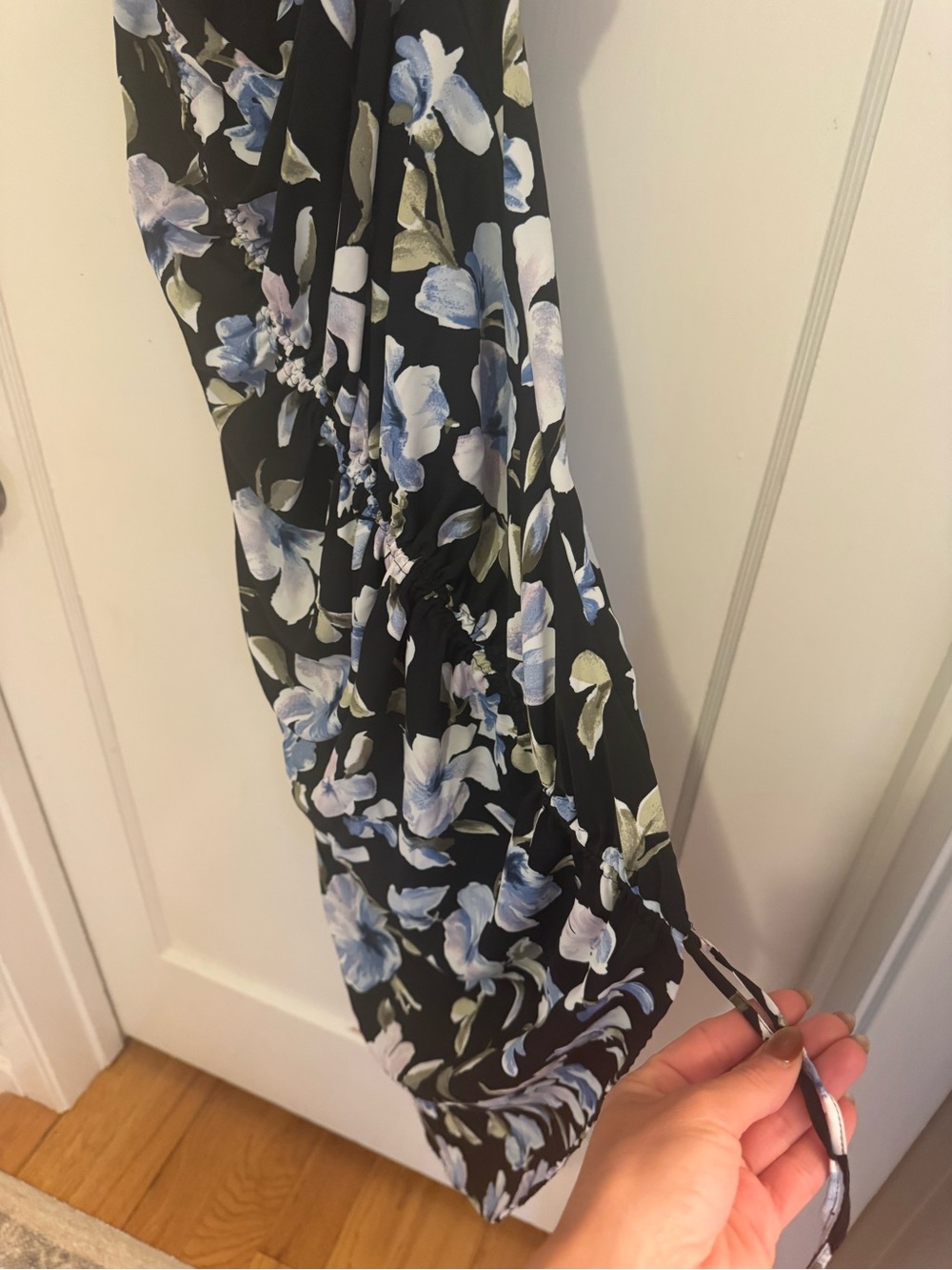 Abercrombie & Fitch Black Floral Asymmetrical Slip Dress - Picture 3 of 5